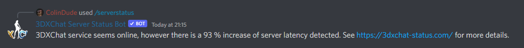 !serverstatus command reply